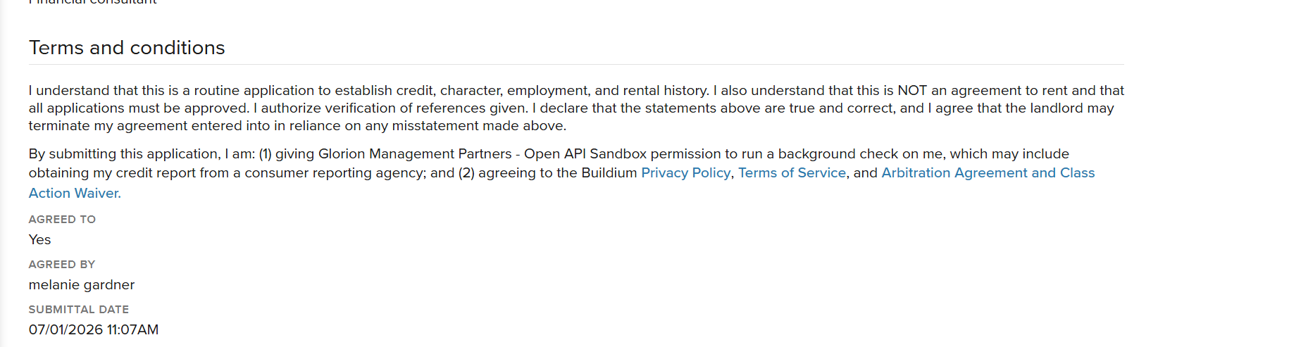 Enlarged: Buildium application terms and conditions consent record